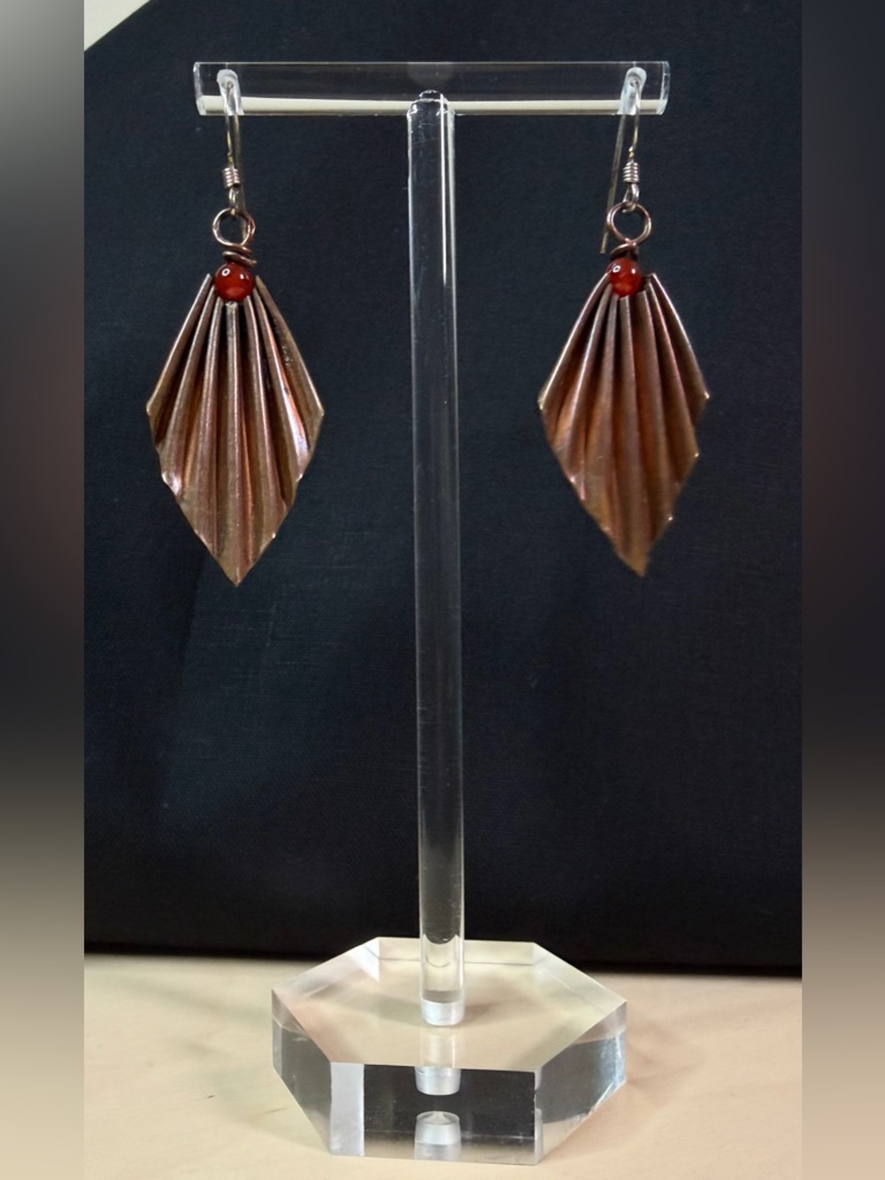 Sterling Silver and Copper Artisan Hand Crafted Dangle Earrings - Picture 2 of 9